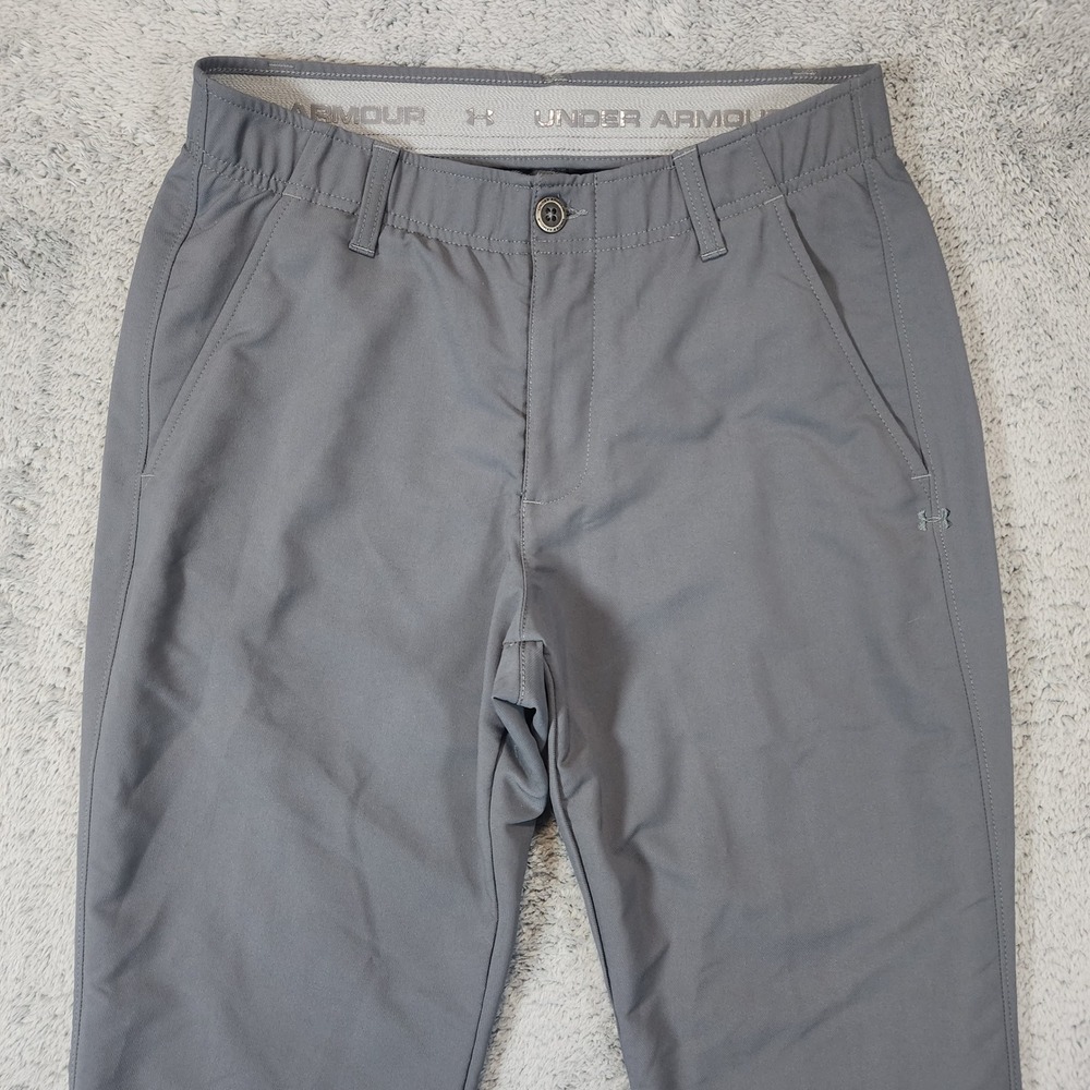 Under Armour Performance Pants Mens 30x30 Gray Golf Chino Elastic Waist Stretch - Picture 3 of 11